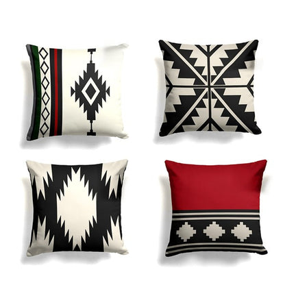 Pack of 4 Aztec Pattern Rug Style Cushion Cover Cushion Covers