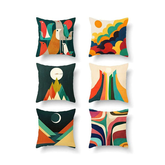 Pack of 6 Multi Color Cushion Covers Cushion Covers