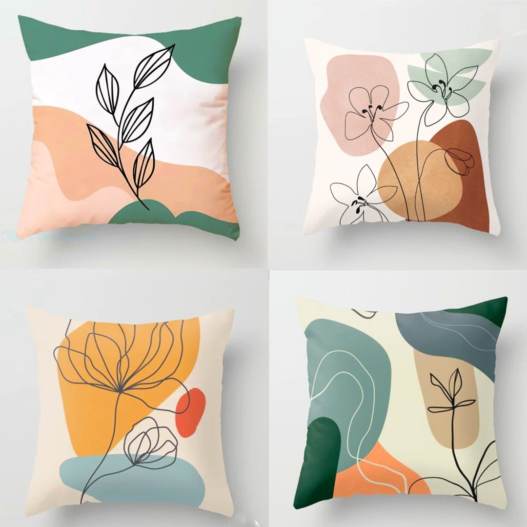 Pack of 4 Patio Leaf Cushion Covers Cushion Covers