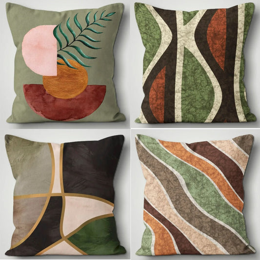 Pack of 4 Green Boho Cushion Cover Cushion Covers