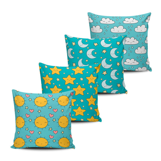 Pack of 4 Sky Decorative Cushion Covers Cushion Covers