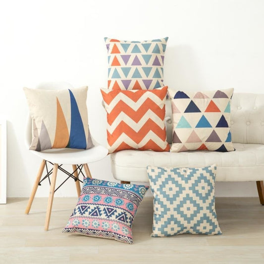 Pack of 6 Geometric Cushion Covers Cushion Covers