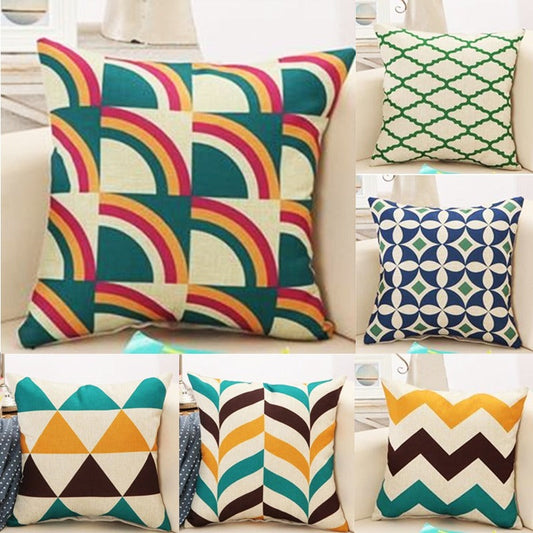 Pack of 6 Geometric Swirls Pattern Cushions Cover Cushion Covers