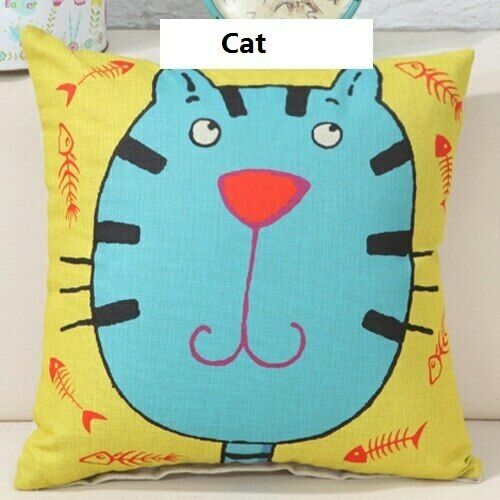 Pack of 6 Cute Animal Cat Monkey Cushion Covers Cushion Covers