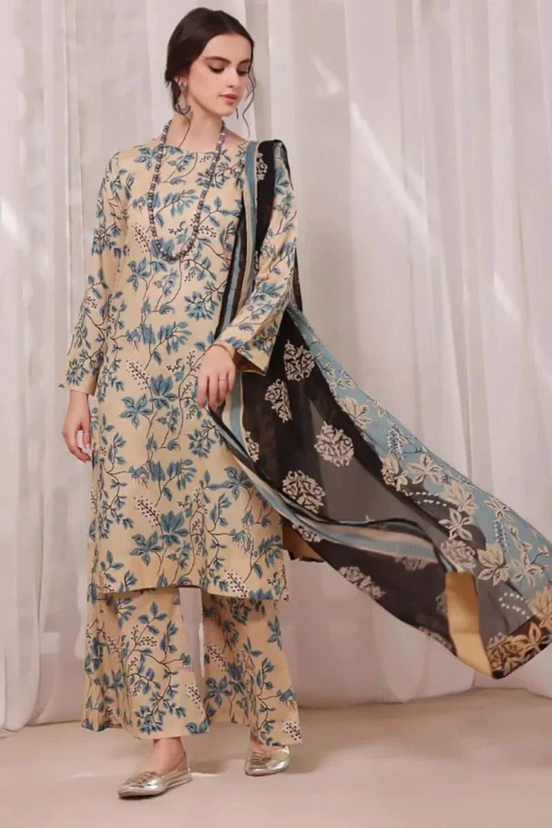 FF-01  Printed Airjet Viscous Silk 3pc Wt