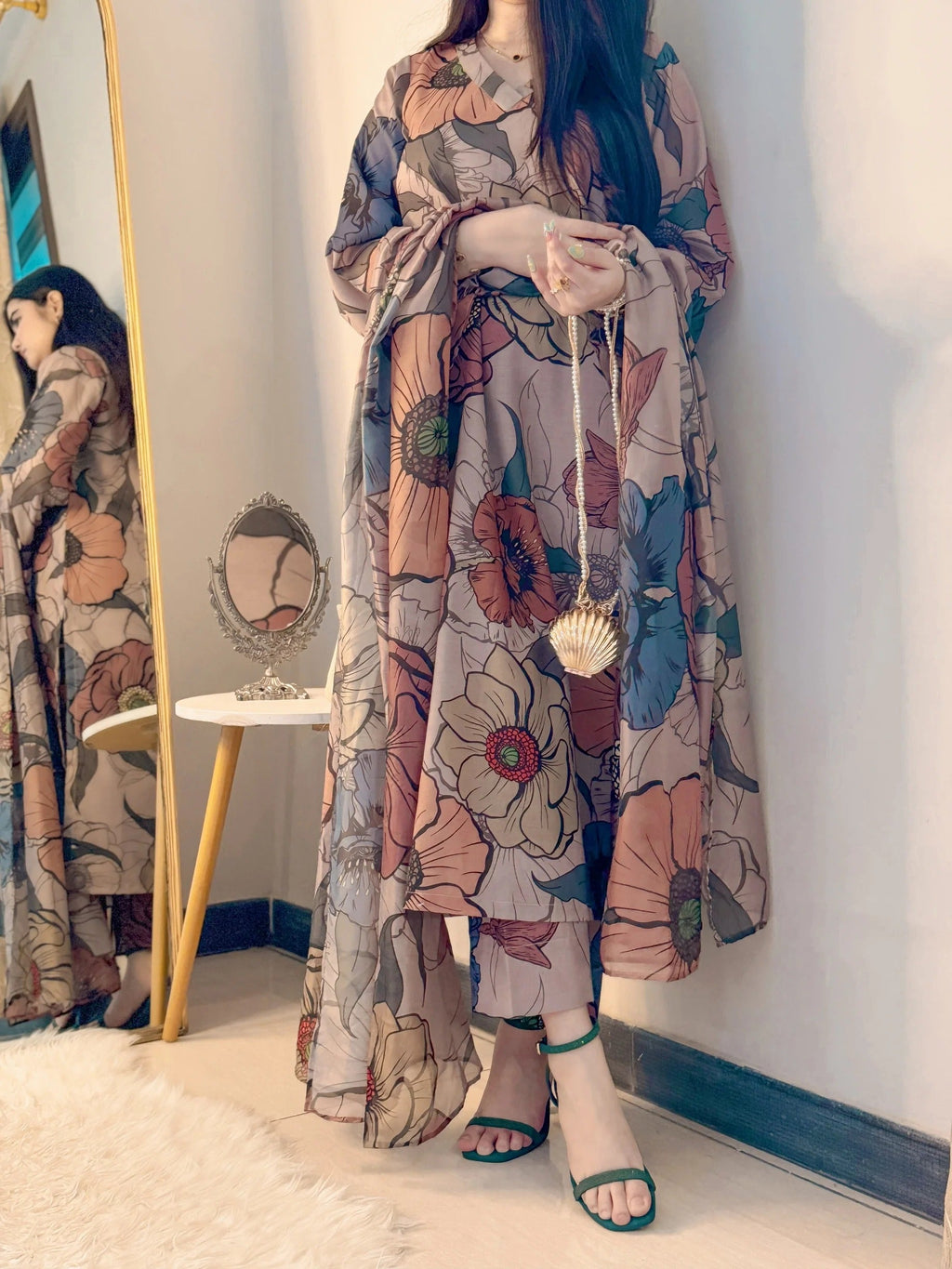 RL- 398 Premium Printed 3 Pc Stitched Suit