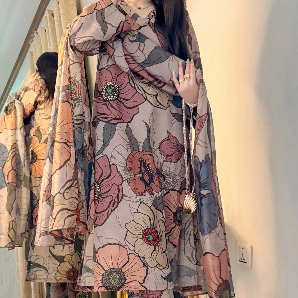 RL- 398 Premium Printed 3 Pc Stitched Suit