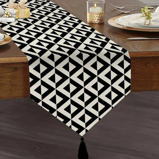 Geometric and Doted Table Runner Table Runner